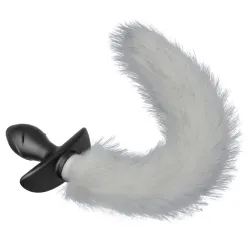 Kinky Puppy Plug vibrant avec Queue blanche Tail Curve 9 x 3.7cm Queue 30cm